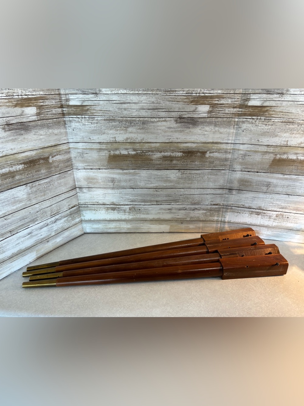 Set of 4 long tapered wooden MCM furniture legs (30”)